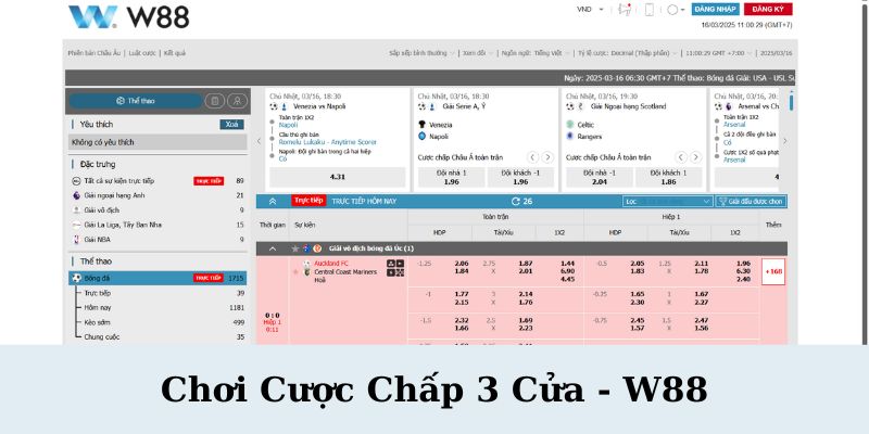 choi cuoc chap 3 cua w88 cach choi - Chơi Cược Chấp 3 Cửa Tại W88 – Bí Quyết Thắng Lớn Cho Người Đam Mê Cá Cược